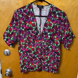 A.P.C. Women's Floral Blouse - Red, Purple, Green